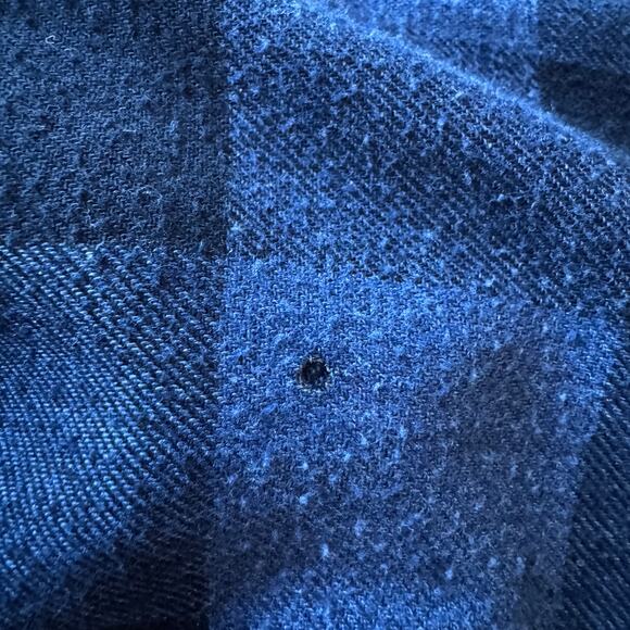 Weatherproof Vintage Blue Black Flannel Shirt XL Button Down Plaid Workwear - Picture 10 of 10